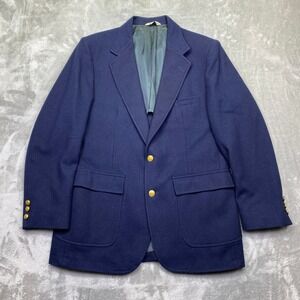 Christopher Hayes Mens Blazer 40R‎ Blue Wool Gold Buttons Classic Coat USA